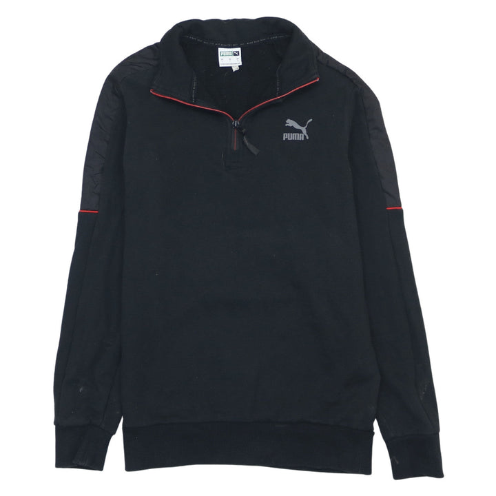 Puma Men's Black 1/4 Zip Sports Sweatshirt Size S