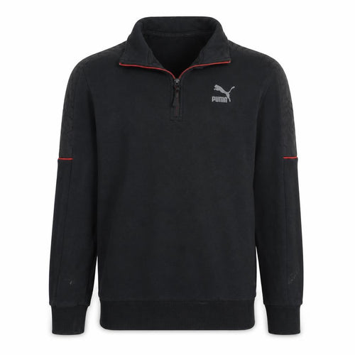 Puma Men's Black 1/4 Zip Sports Sweatshirt Size S