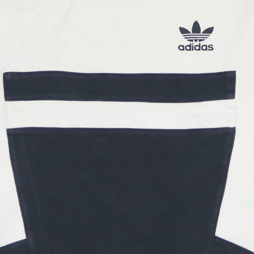 Adidas Men's White & Navy Crew Neck Sweatshirt Size S
