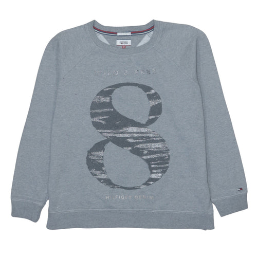 Hilfiger Denim Men's Grey Medium Crew Neck Graphic Sweatshirt