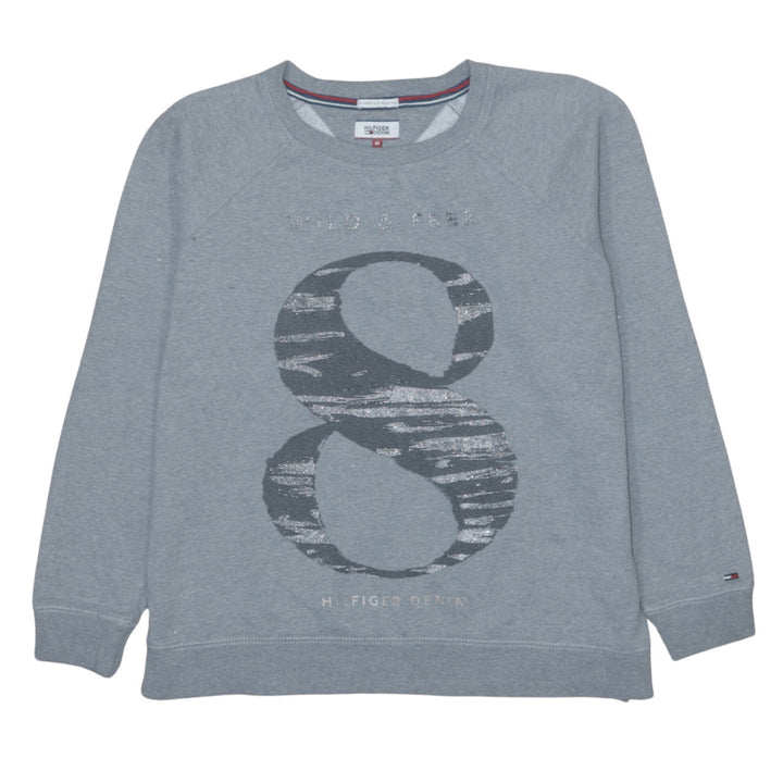 Hilfiger Denim Men's Grey Medium Crew Neck Graphic Sweatshirt