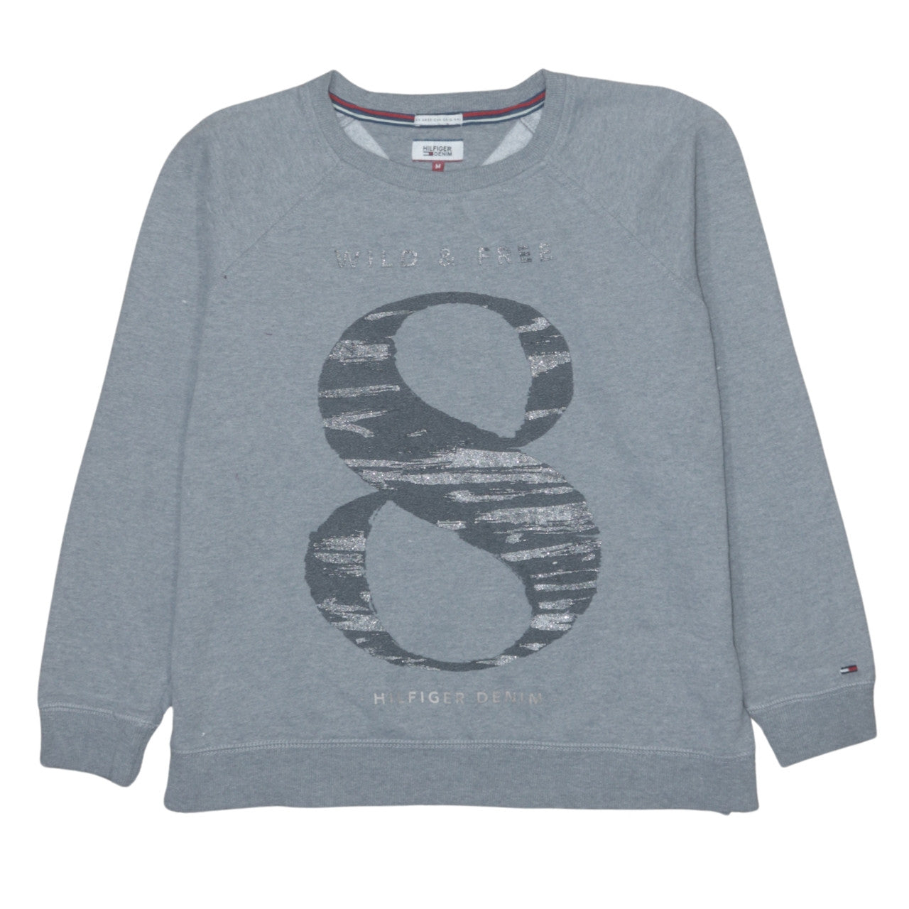 Hilfiger Denim Men's Grey Medium Crew Neck Graphic Sweatshirt