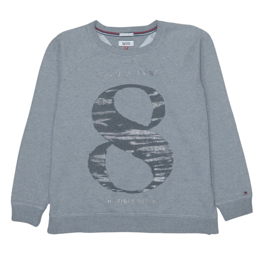Hilfiger Denim Men's Grey Medium Crew Neck Graphic Sweatshirt
