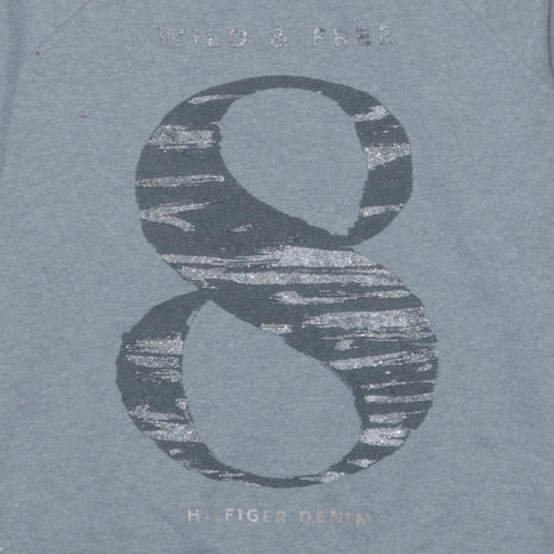 Hilfiger Denim Men's Grey Medium Crew Neck Graphic Sweatshirt