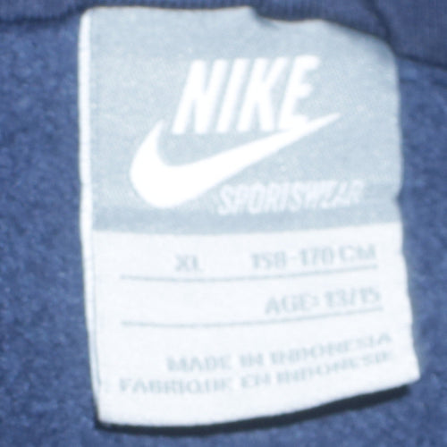 Nike Boys Blue XL Pullover Hoodie with Logo Print