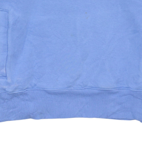 Adidas Women Blue Pullover Hoodie with Stripes Size 10