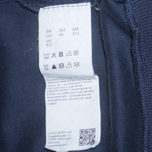 Hugo Boss Men's Blue Slim Fit Logo Crew Neck Sweatshirt XL