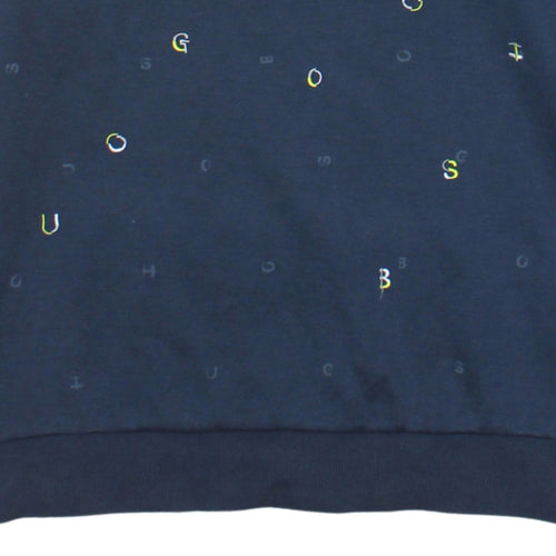 Hugo Boss Men's Blue Slim Fit Logo Crew Neck Sweatshirt XL