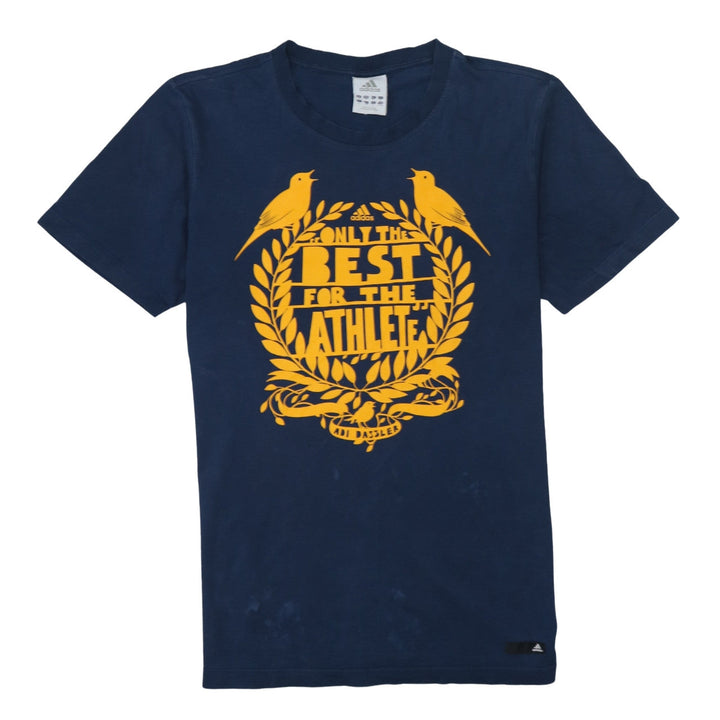 Adidas Men's Blue Graphic Sports T-Shirt Size L