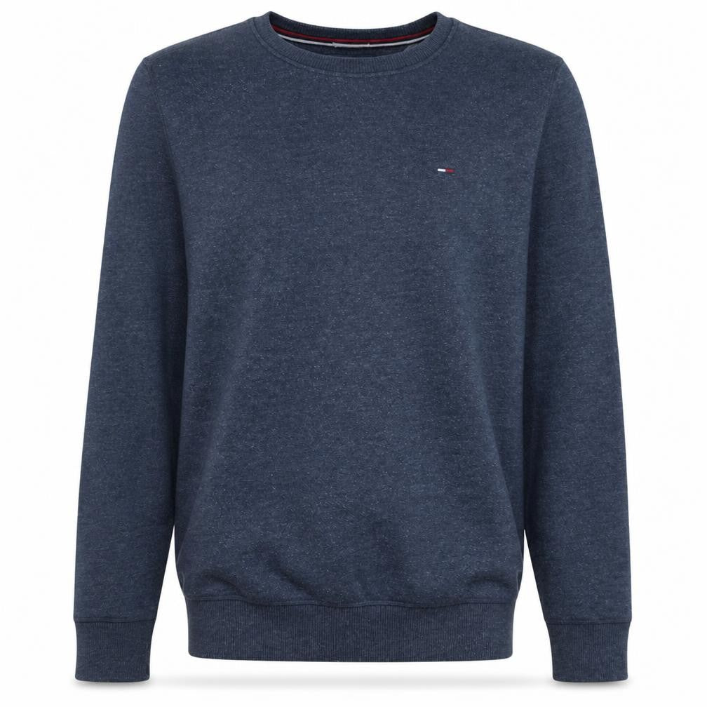 Front view of Tommy Jeans Men's Blue Regular Fit Crew Neck Sweatshirt, size S