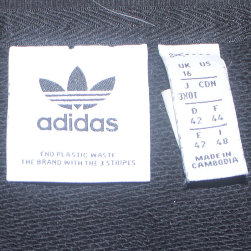Adidas Womens Black Size 16 Crew Neck Pullover Sweatshirt