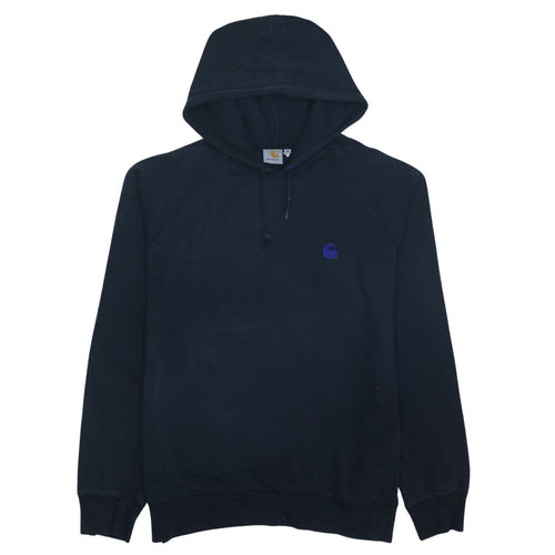 Carhartt Mens Black Pullover Hoodie M Logo Fleece Sweatshirt