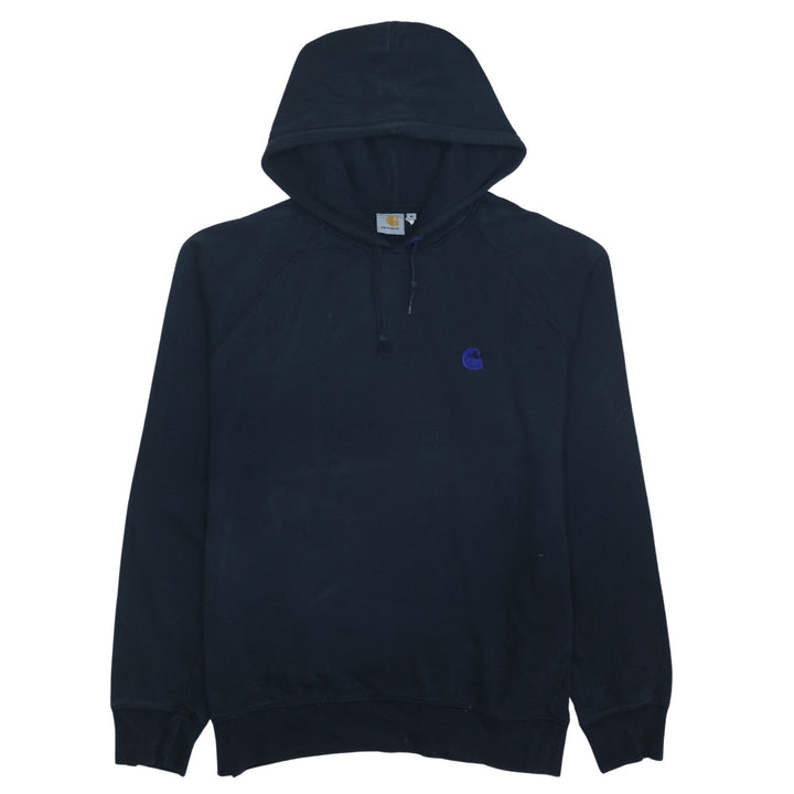 Carhartt Mens Black Pullover Hoodie M Logo Fleece Sweatshirt