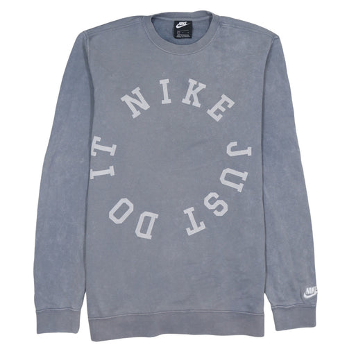 Nike Men's Grey Logo Crew Neck Pullover Sweatshirt Size L