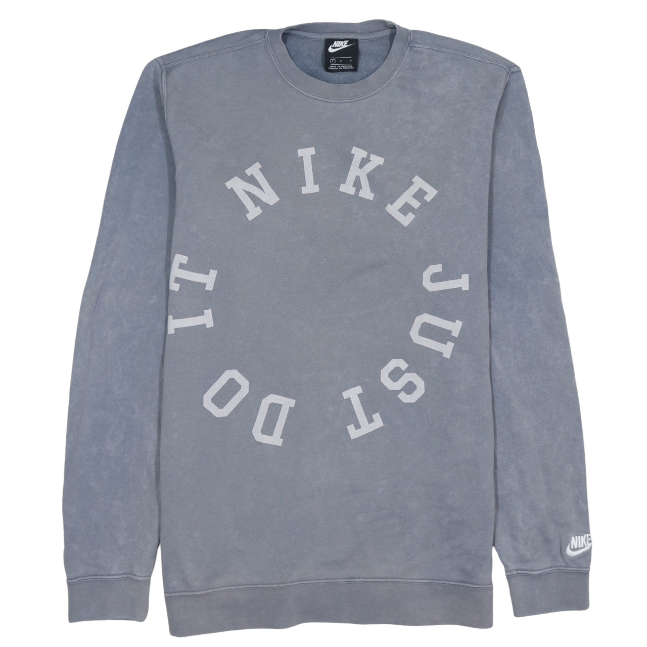 Nike Men's Grey Logo Crew Neck Pullover Sweatshirt Size L