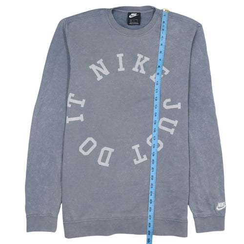 Nike Men's Grey Logo Crew Neck Pullover Sweatshirt Size L
