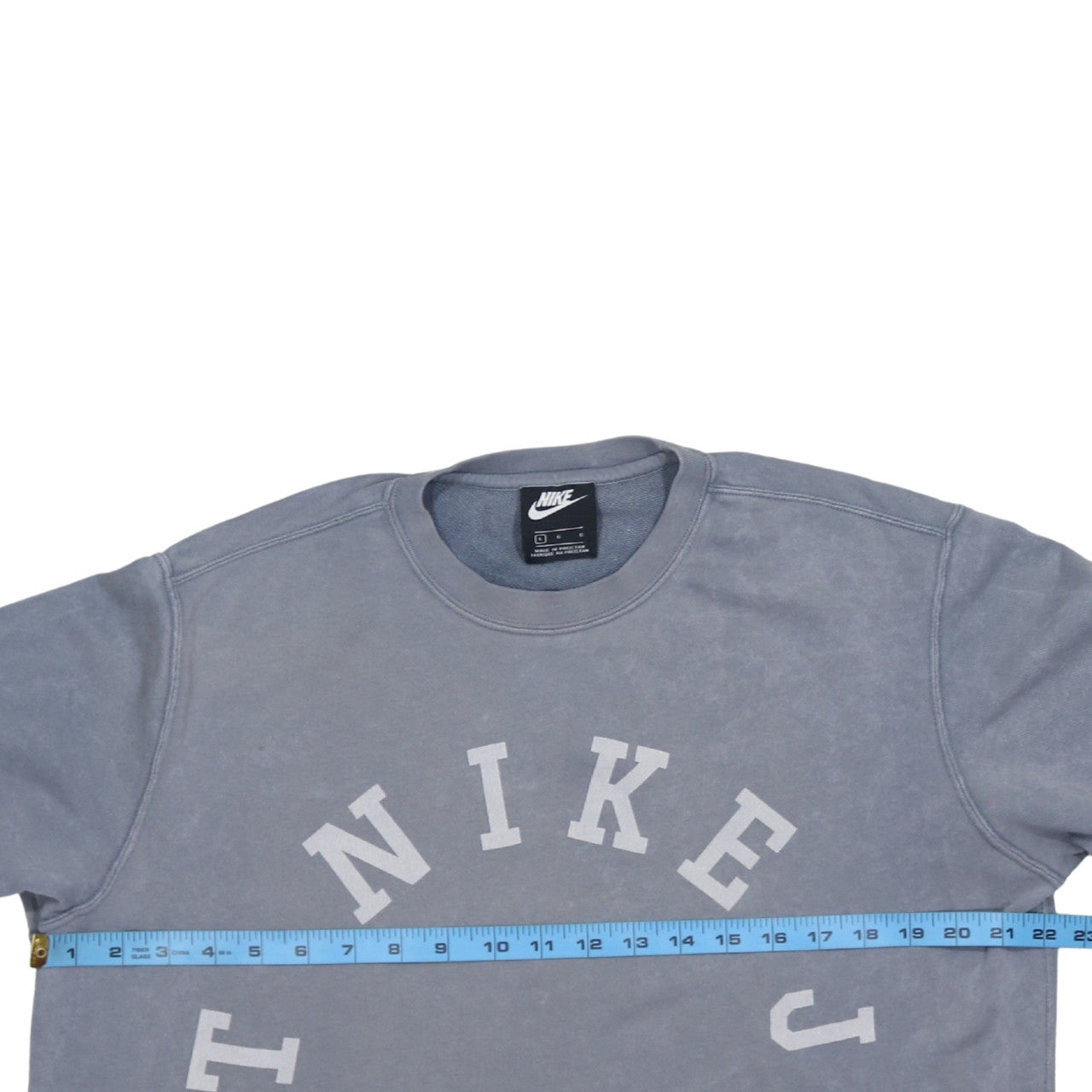 Nike Men's Grey Logo Crew Neck Pullover Sweatshirt Size L