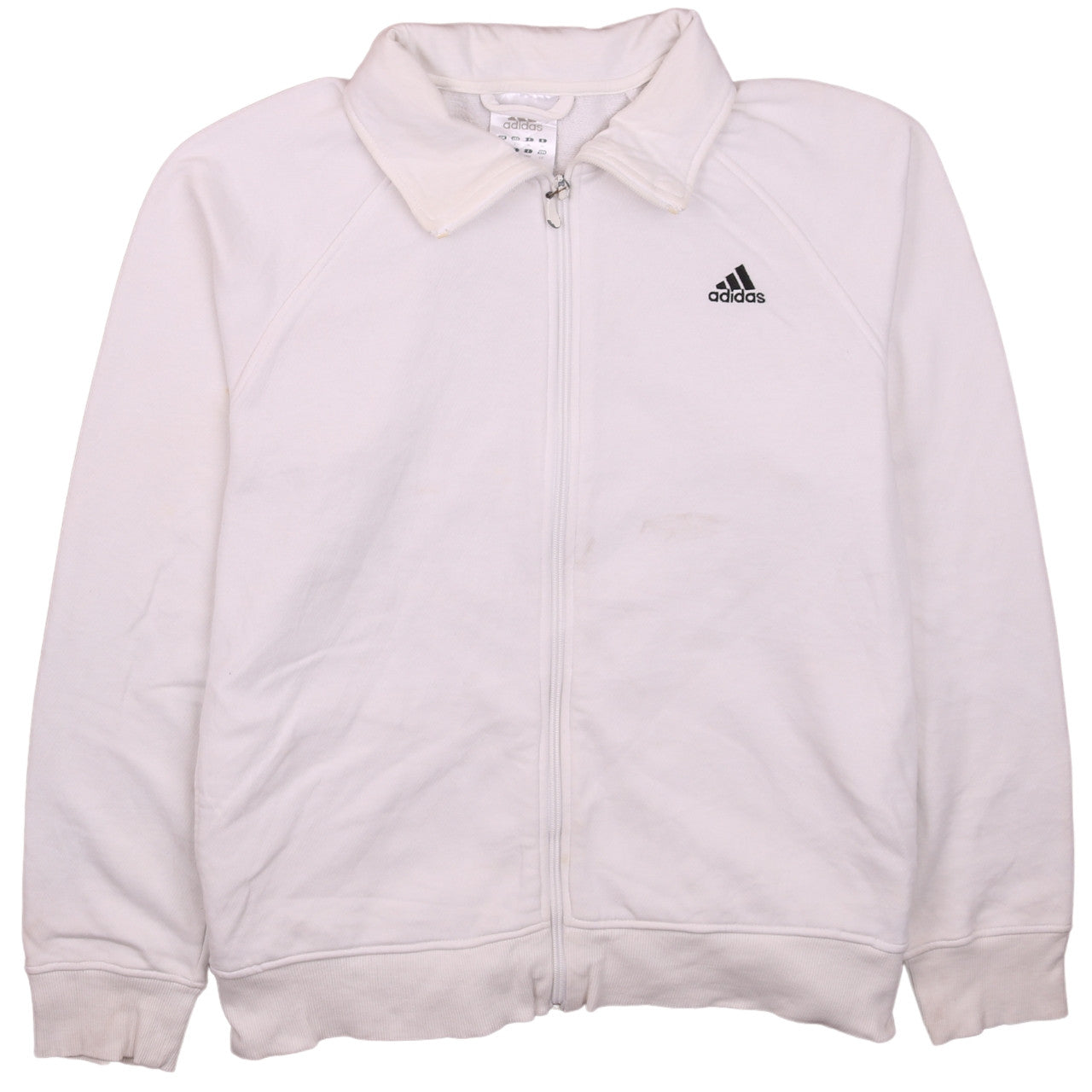 Adidas Womens White Full Zip Sweatshirt Size 18 Lined Hoodie