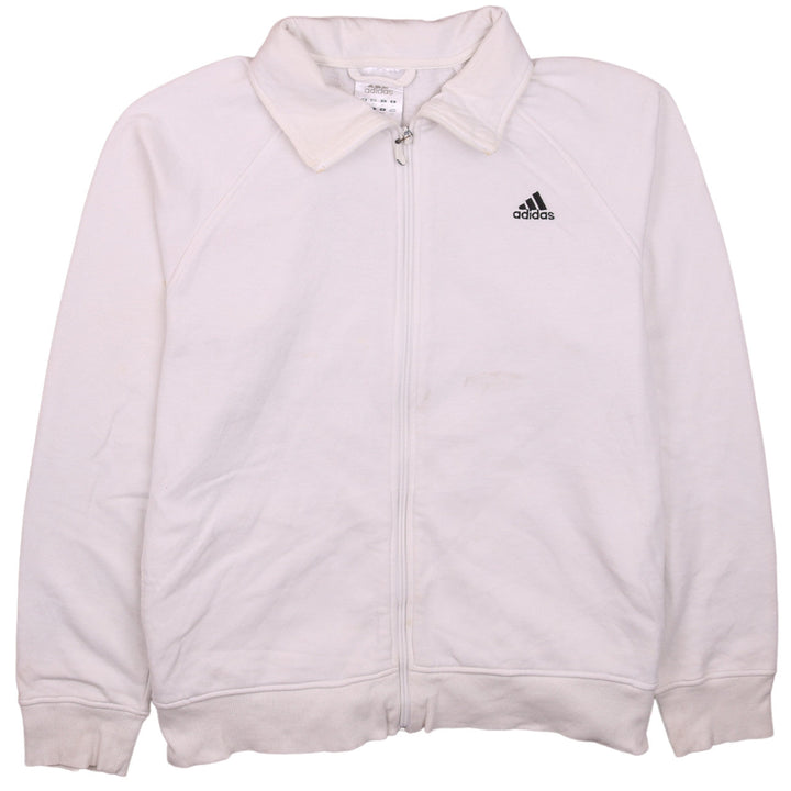 Adidas Womens White Full Zip Sweatshirt Size 18 Lined Hoodie