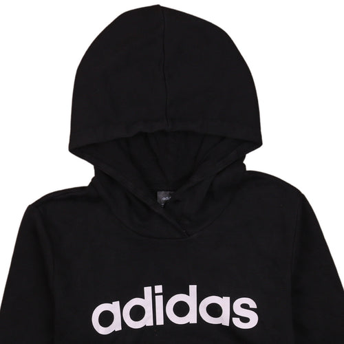 Adidas Women's Black Pullover Hoodie Medium Logo Sweatshirt
