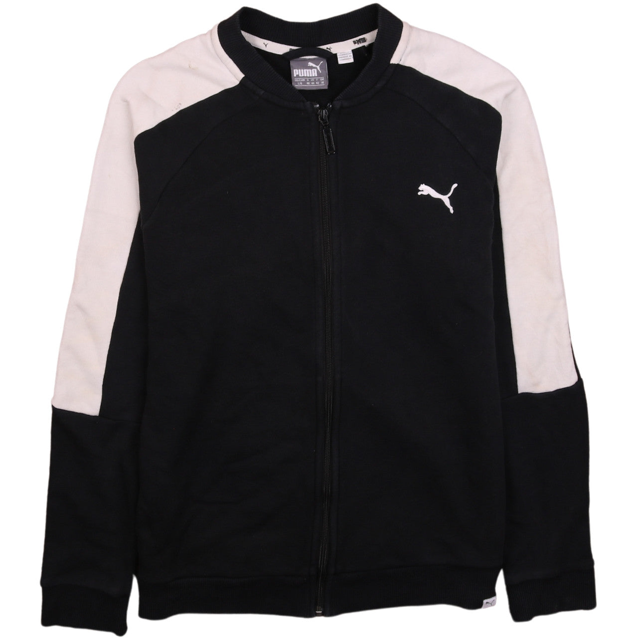 Puma Womens Black Full Zip Sweatshirt Size 14 Logo Sportswear
