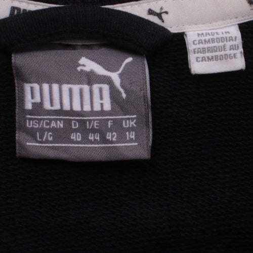 Puma Womens Black Full Zip Sweatshirt Size 14 Logo Sportswear