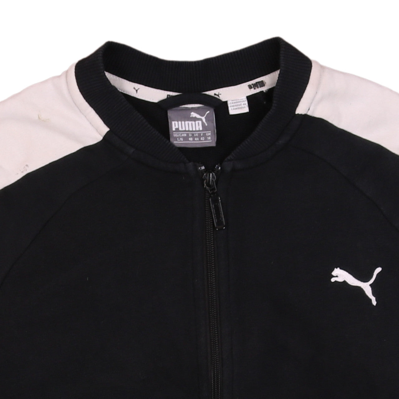 Puma Womens Black Full Zip Sweatshirt Size 14 Logo Sportswear