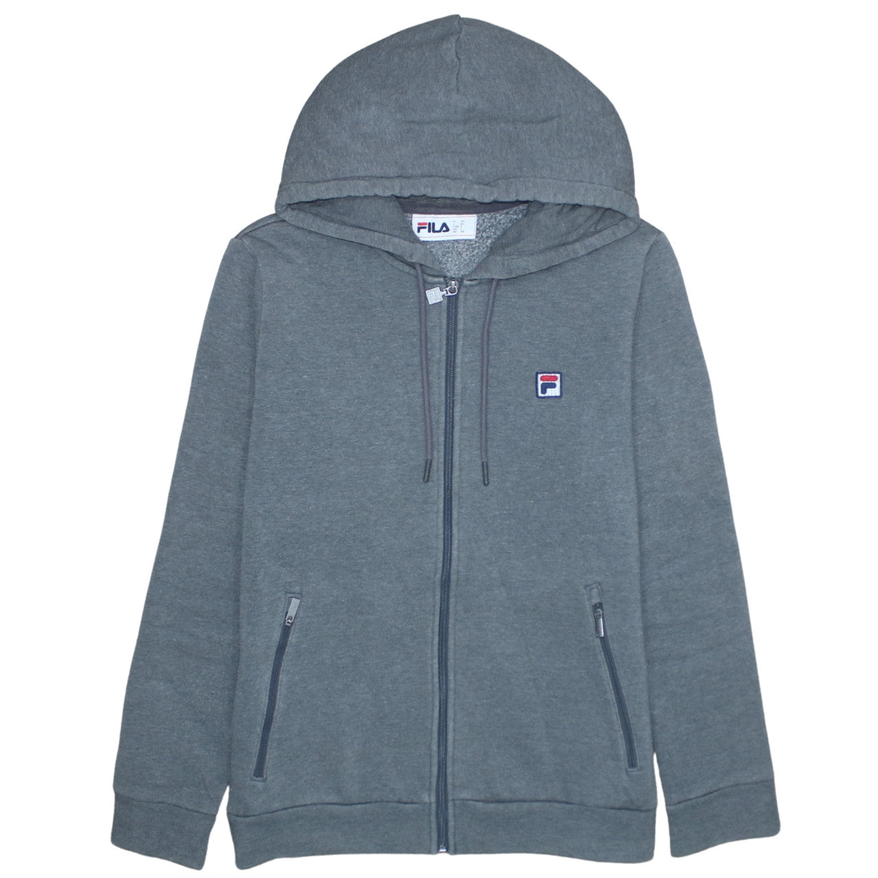 FILA Women’s Grey Full Zip Hoodie Size L Cotton Blend