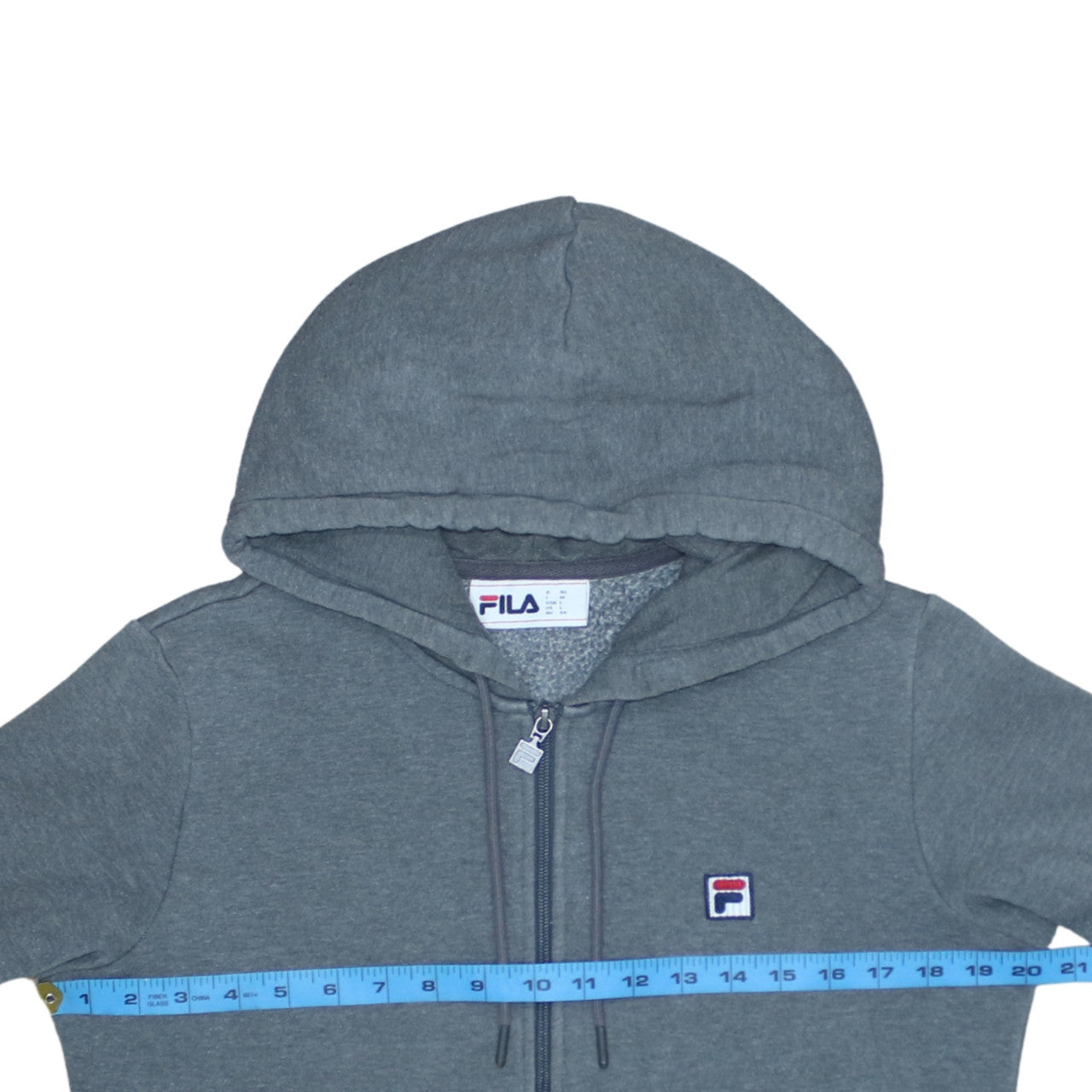 FILA Women’s Grey Full Zip Hoodie Size L Cotton Blend