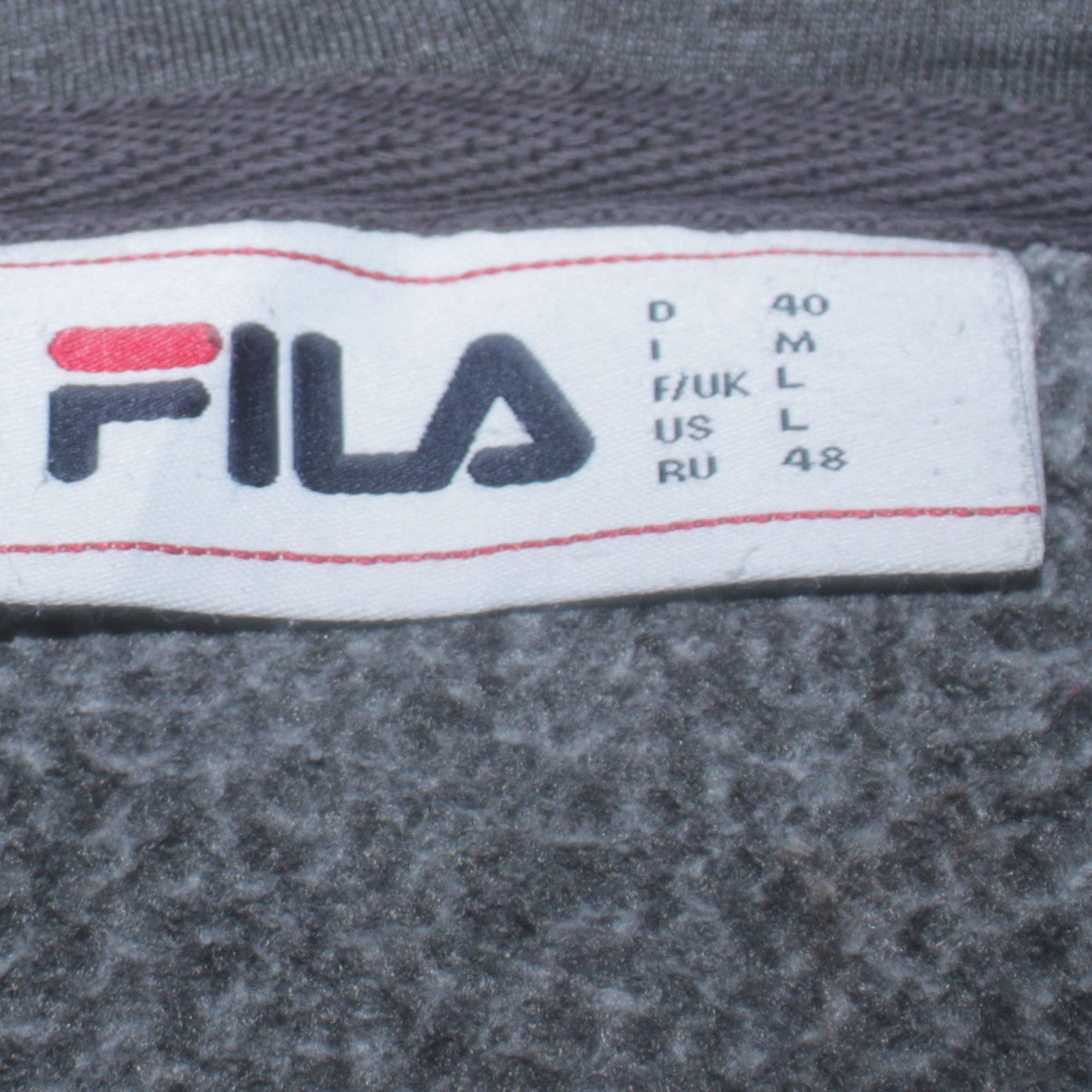 FILA Women’s Grey Full Zip Hoodie Size L Cotton Blend