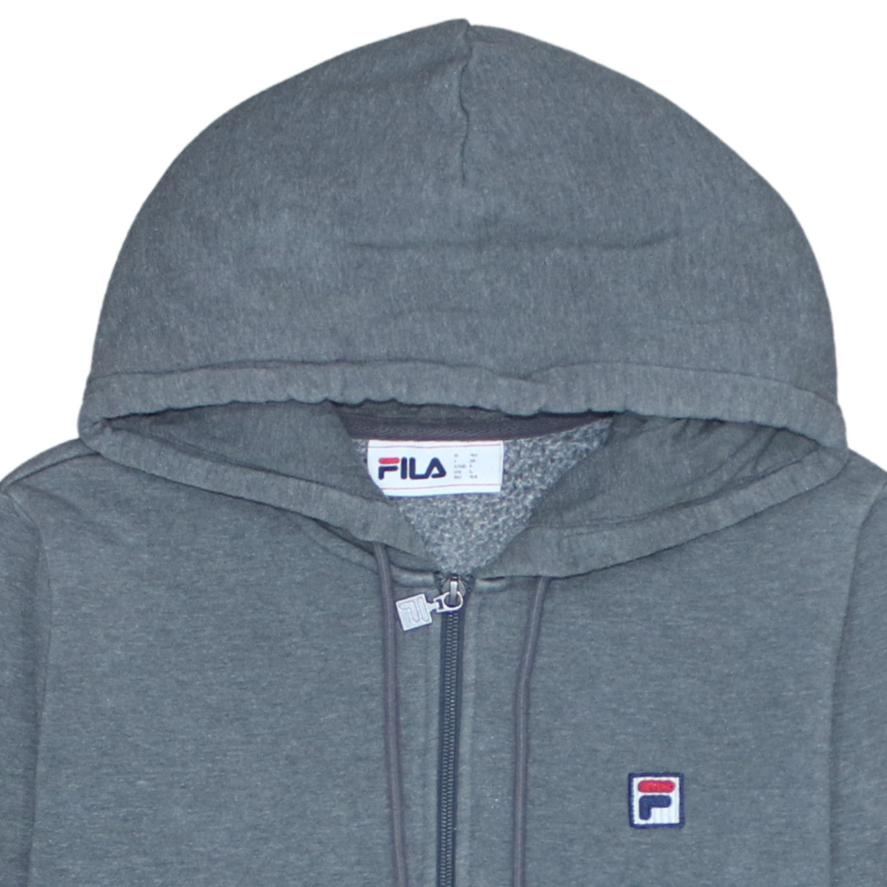 FILA Women’s Grey Full Zip Hoodie Size L Cotton Blend