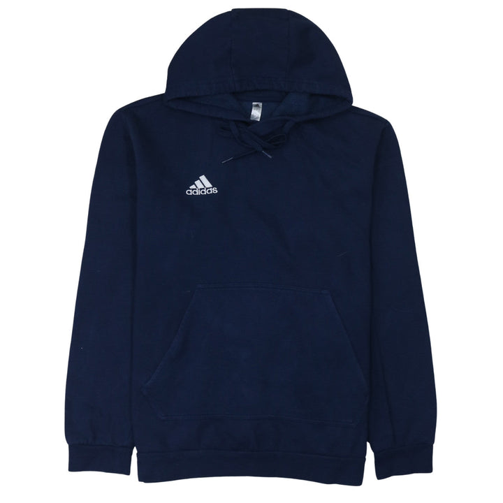 Adidas Men's Blue Pullover Hoodie L Logo Fleece Sweatshirt