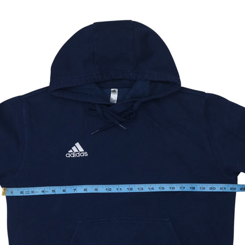 Adidas Men's Blue Pullover Hoodie L Logo Fleece Sweatshirt