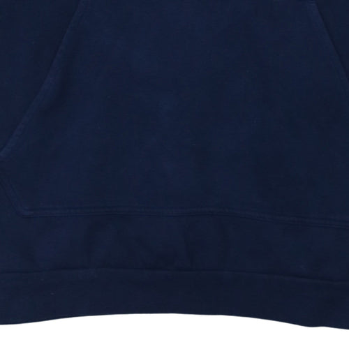 Adidas Men's Blue Pullover Hoodie L Logo Fleece Sweatshirt
