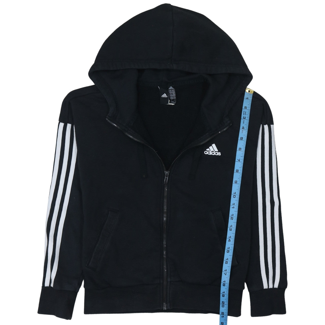 Adidas Women Black Full Zip Hoodie S Hooded Sweatshirt Casual Wear