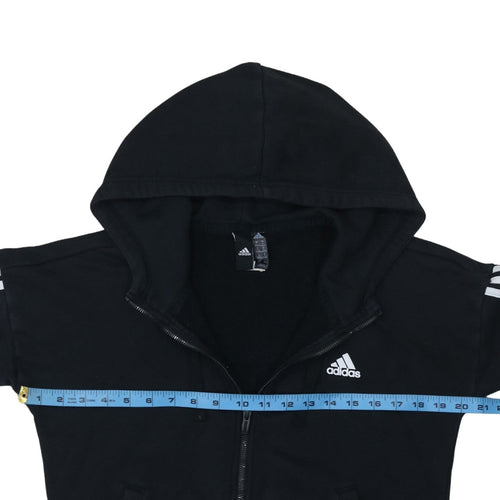 Adidas Women Black Full Zip Hoodie S Hooded Sweatshirt Casual Wear