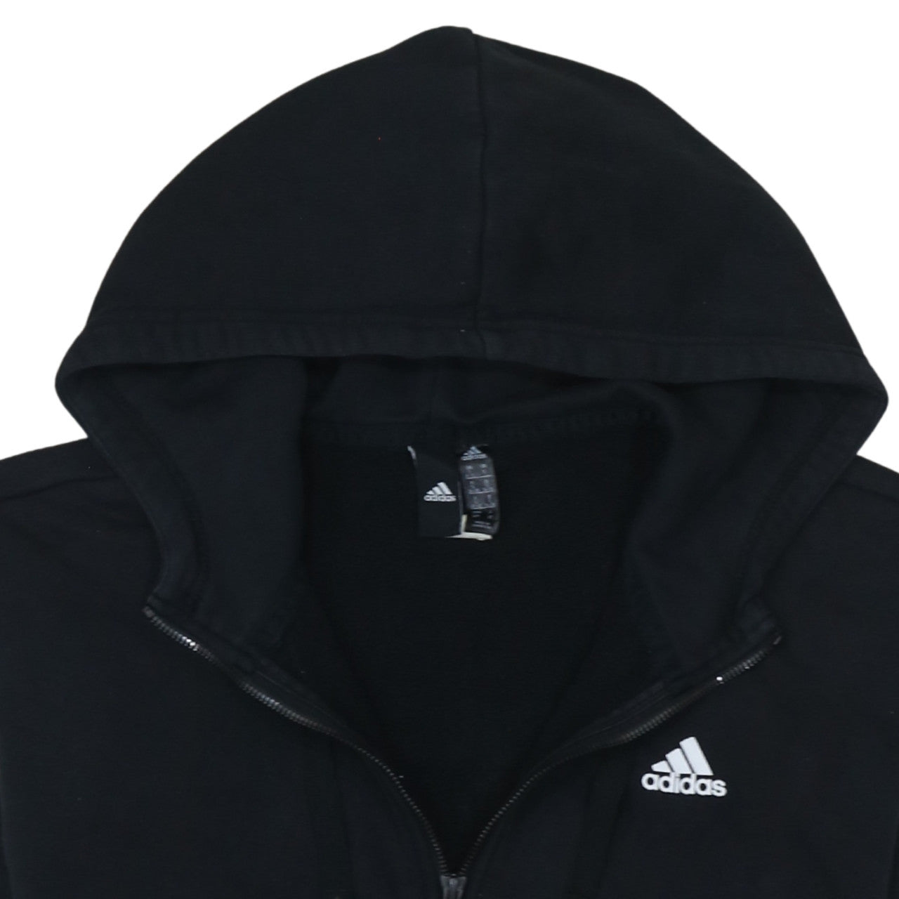 Adidas Women Black Full Zip Hoodie S Hooded Sweatshirt Casual Wear