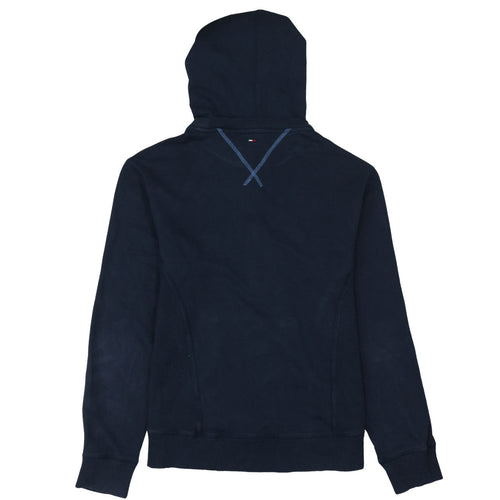 Tommy Hilfiger Men Blue Pullover Hoodie M Embroidered Logo Sports Style