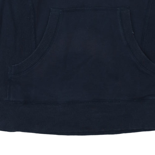 Tommy Hilfiger Men Blue Pullover Hoodie M Embroidered Logo Sports Style