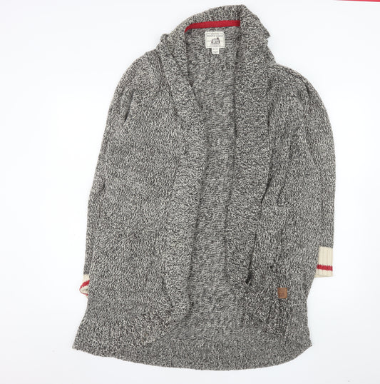 Roots Men's Grey XL Chunky Knit Open Front Shawl Collar Cardigan
