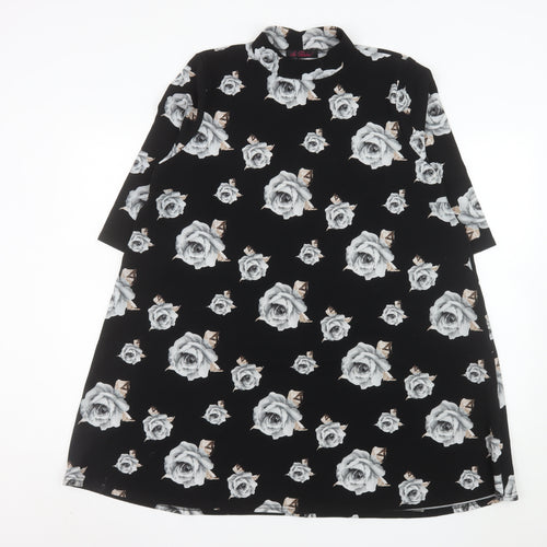 So Fabulous Women’s Black Floral High Neck A-Line Dress Size 22