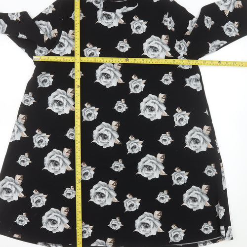 So Fabulous Women’s Black Floral High Neck A-Line Dress Size 22