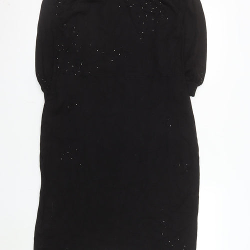 Monsoon Women's Black Sequin Bodycon Knee Length Dress M