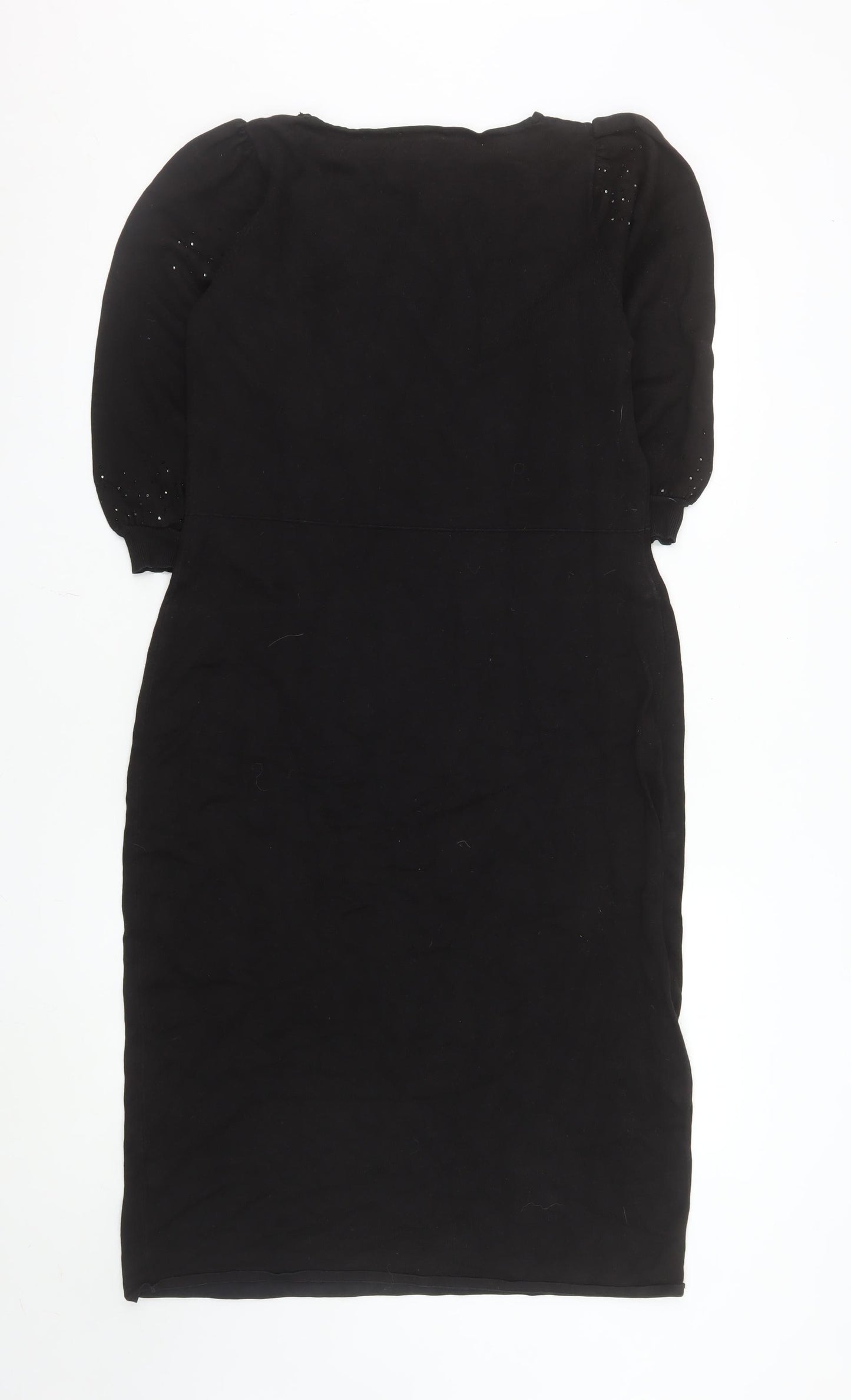 Monsoon Women's Black Sequin Bodycon Knee Length Dress M
