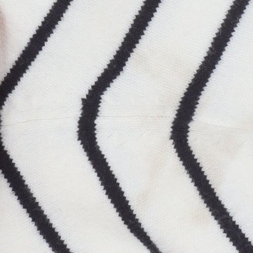 French Connection Women White Striped Roll Neck Jumper Dress M