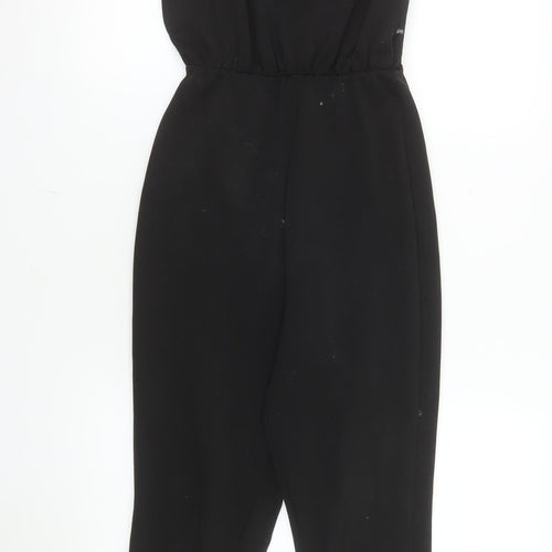PrettyLittleThing Women Black Sleeveless High Neck Jumpsuit UK 8 Polyester Blend