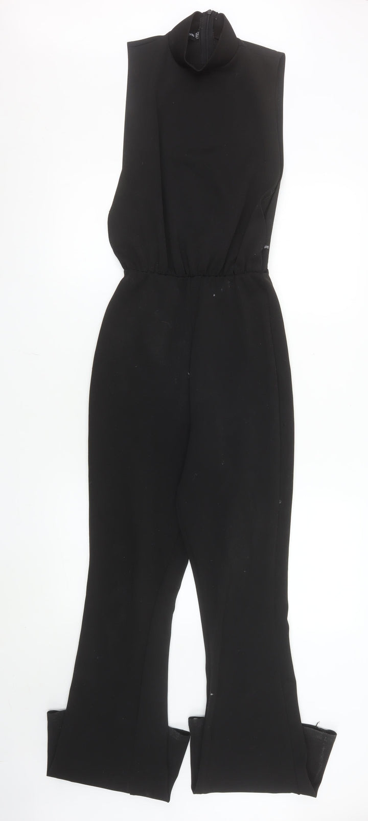 PrettyLittleThing Women Black Sleeveless High Neck Jumpsuit UK 8 Polyester Blend