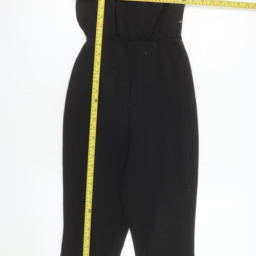PrettyLittleThing Women Black Sleeveless High Neck Jumpsuit UK 8 Polyester Blend