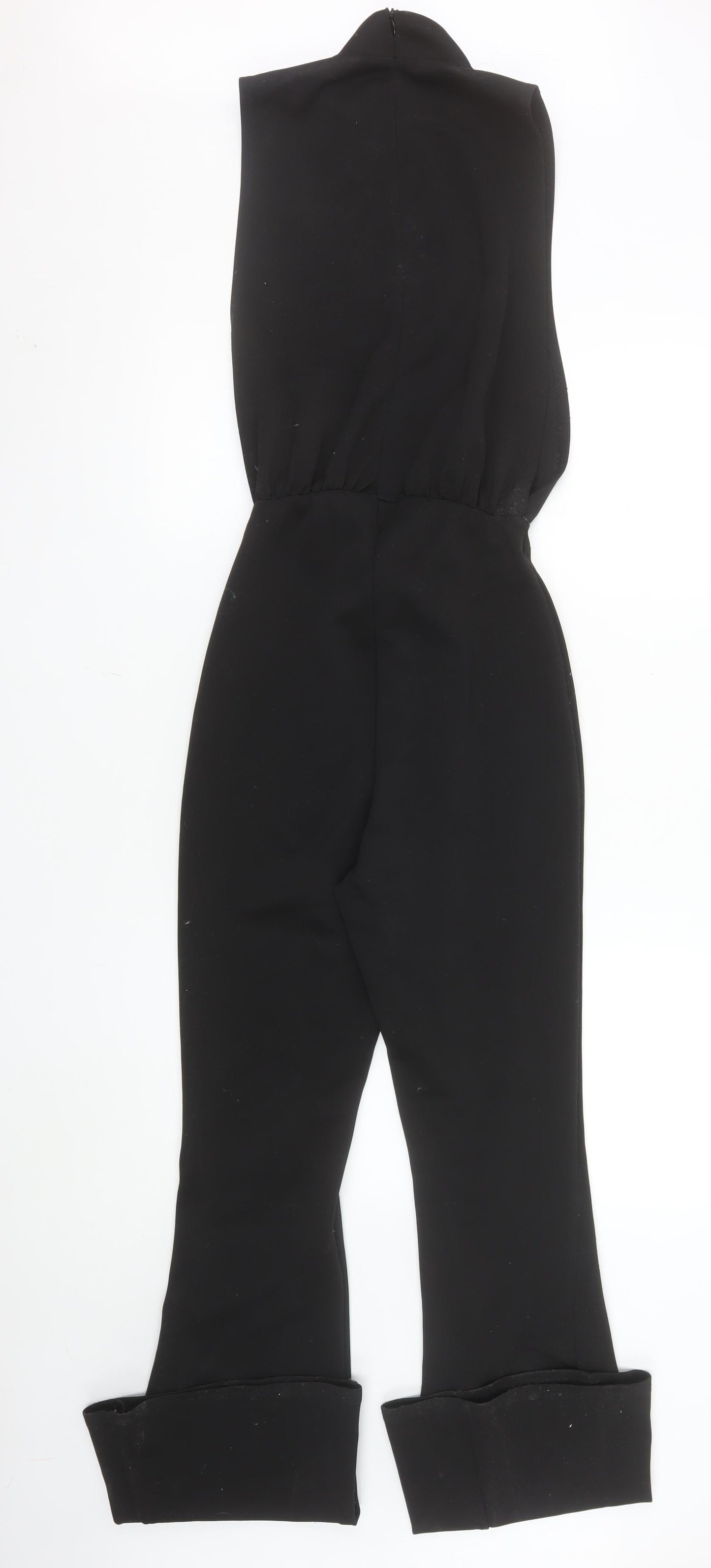 PrettyLittleThing Women Black Sleeveless High Neck Jumpsuit UK 8 Polyester Blend
