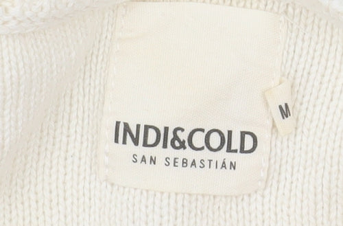 Indi & Cold Women's Ivory Organic Cotton Open-Knit Jumper M